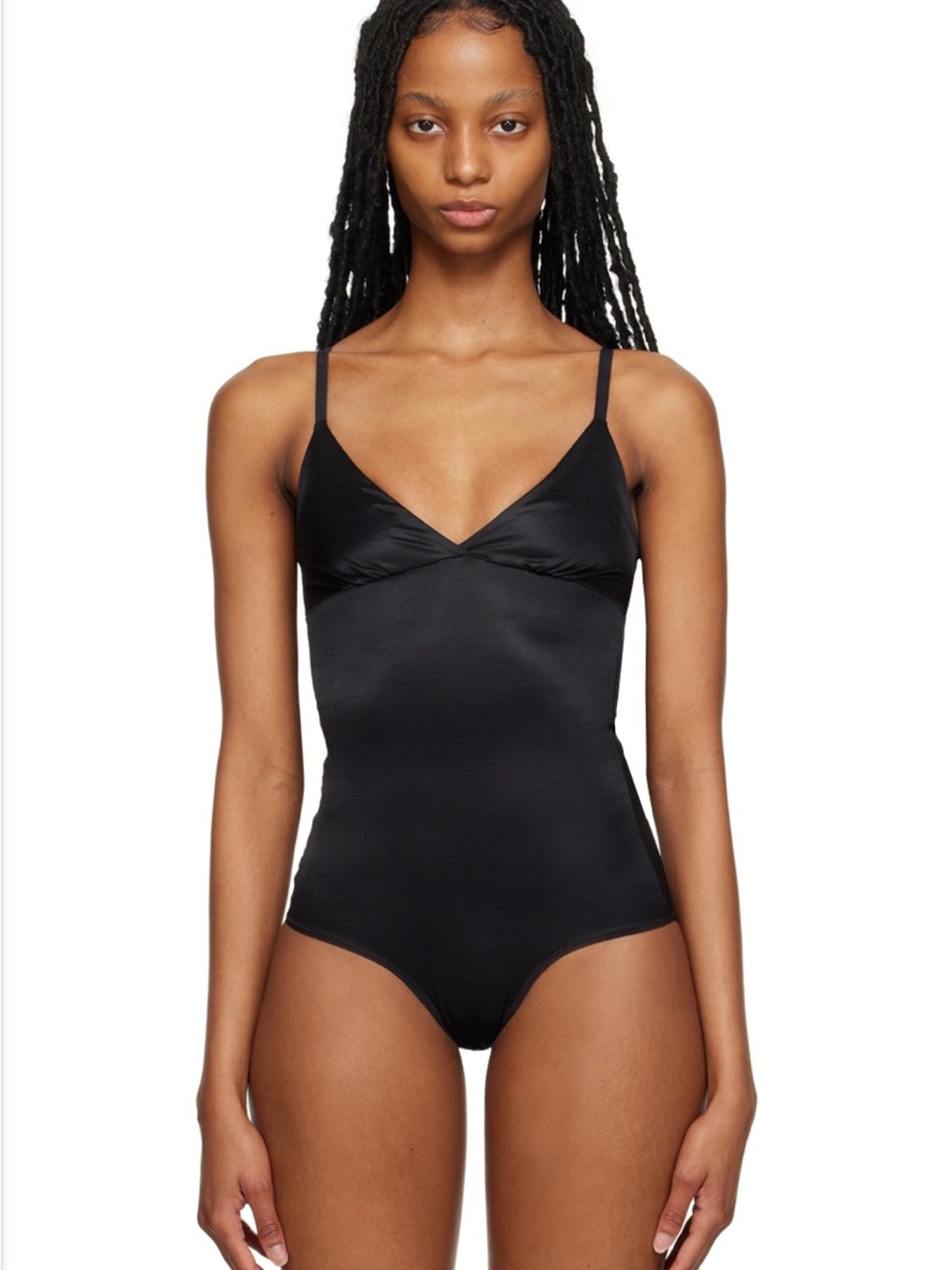 SKIMS Barely There Bodysuit Black Full Coverage Adjustable Straps Large
